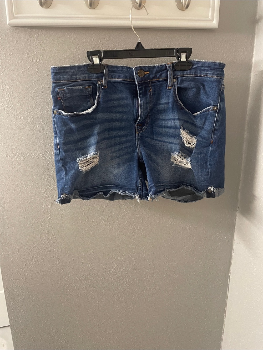 Vigoss Blue Distressed Denim Jean Shorts